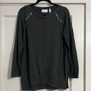 Rafaella Dark Gray Knit Top EUC